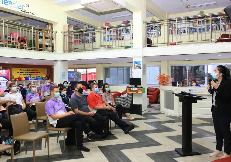  English Program held two meetings, the first one is with the Heads of Subject together with the administrative team and the second one is an overall meeting presided by Ms. Kanokwan Kaewmak (EP Academics Head)
