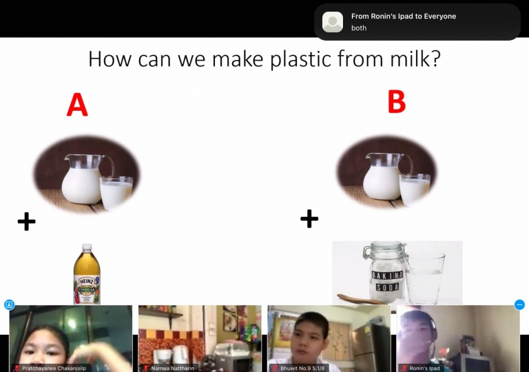 Discovery Center – ACSP English Program designed the Milk Plastic: Plastic from milk and litmus activity in the selective subject for Secondary 1 SMART (Science, Mathematics and Research technology) learners. 