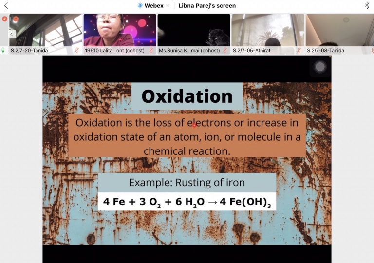 Secondary 2 students SMART class. They learned about how the oxygen in the air around us causes a chemical reaction known as oxidation and they explored how to apply it in food preservation using materials easily found at their home. 