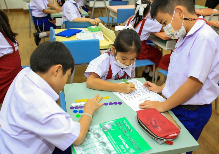 St. Gabriel building – Primary 1 students explored where data comes from with Master Samuel Needham March 23. 2021. 